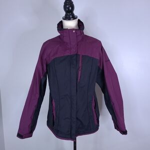 Columbia Interchange Purple Black Waterproof Water Resistant Jacket Woman MED